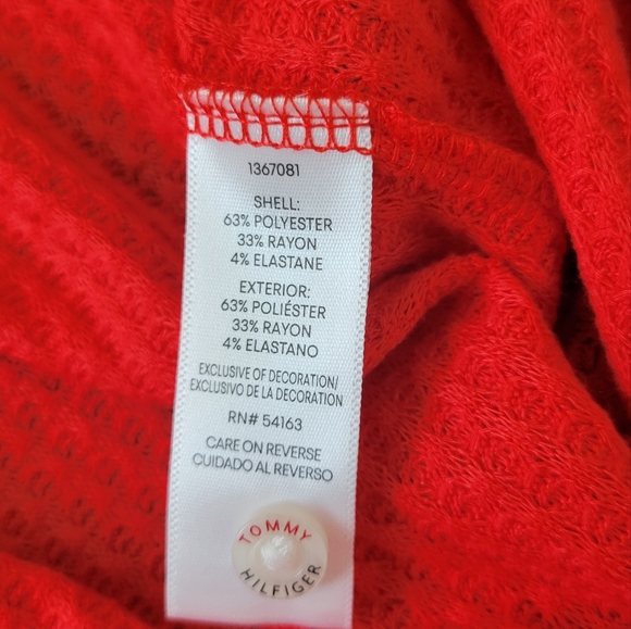 Tommy Hilfiger Summer Cardigan Red Size S - Picture 4 of 4